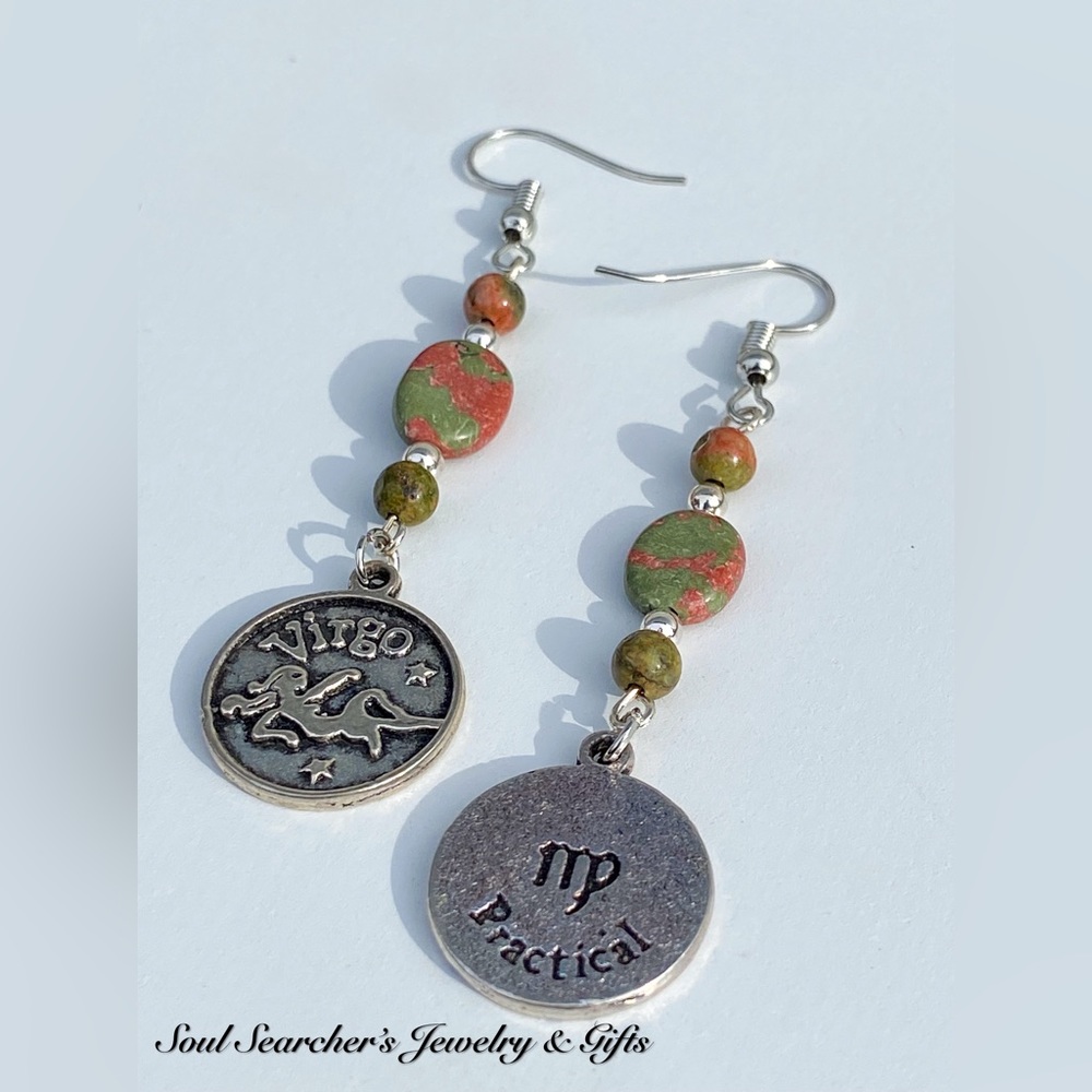 Unakite - Virgo | Zodiac Crystal Earrings Collection